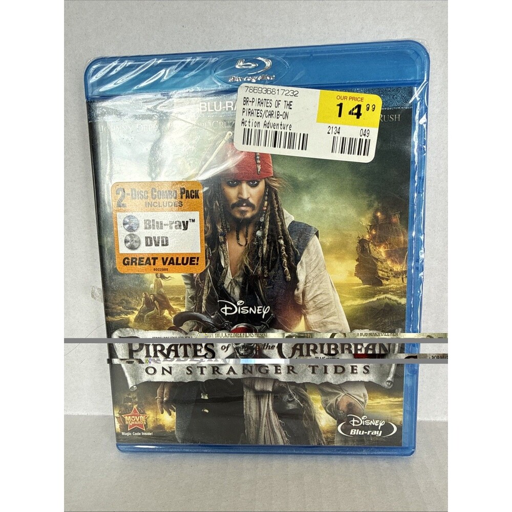 BRAND NEW Pirates Of The Caribbean: ON STRANGER TIDES Blu Ray + DVD SEALED
